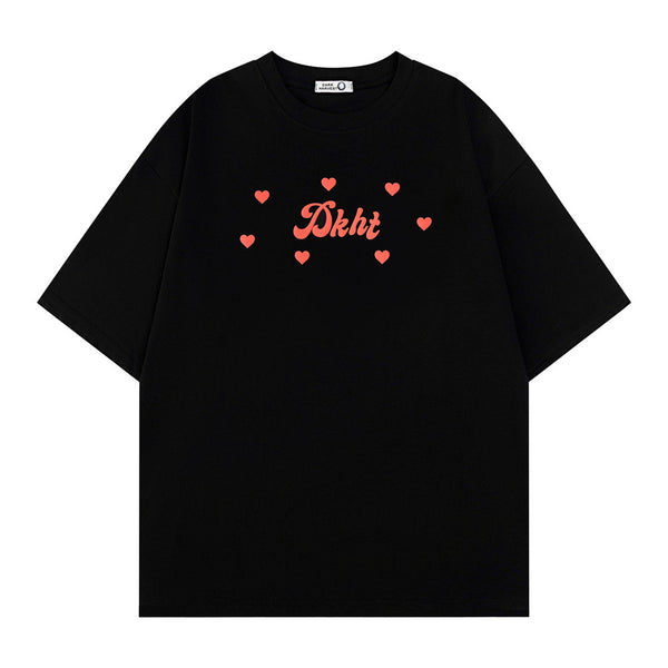 Playera Hombre Estampado Corazón con Letras