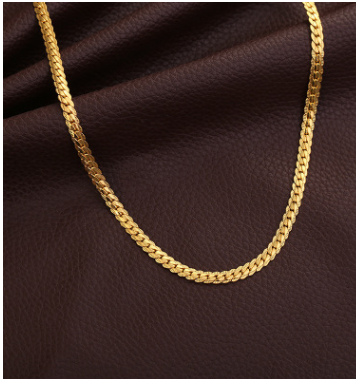 Cadena para Hombre Estilo Serpiente en Tono Dorado