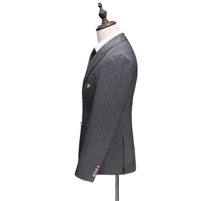 men's suit, suit, dark grey, white, black, formal, business, classic - Image 3