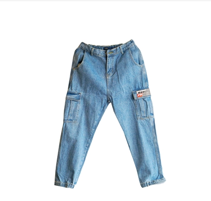 Pantalones Jeans Holgados Estilo Japonés con Bolsillos Grandes - Corte Recto Casual - Image 5