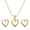 Conjunto de Collar y Aretes Corazón de Circón - Cadena Elegante para Suéter