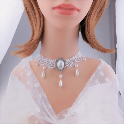 Collar Personalizado de Cristal Multicapa con Encaje y Cadena de Hueso - Image 12