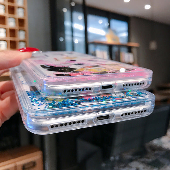 Funda para Teléfono con Efecto Arenas Movedizas y Botella de Perfume