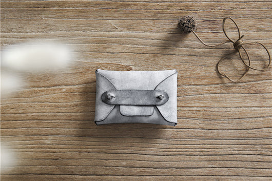 Cartera Vintage de Cuero Primera Capa - Monedero Compacto para Tarjetas - Image 6