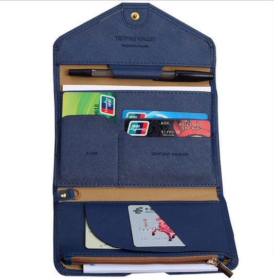 Organizador de Viaje Multifuncional con Billetera para Documentos y Pasaporte
