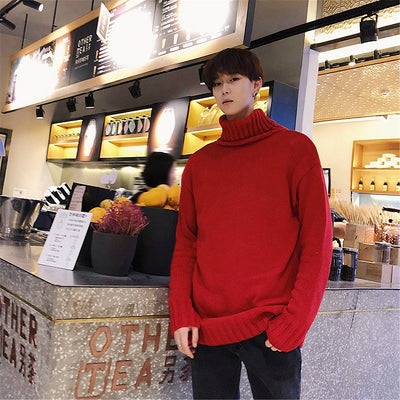 Suéter Cuello Alto Ajustado para Hombre y Adolescente - Tejido Cálido Invierno - Image 3