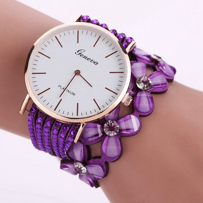 Reloj Elegante Geneva Flores para Mujer - Pulsera Cuarzo Diamantes Cristal - Image 8