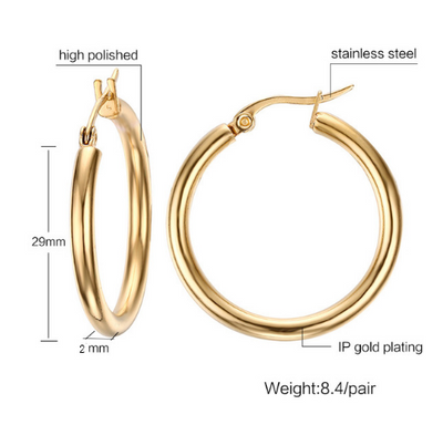 Aretes Grandes de Acero Inoxidable Llamativos - Image 4