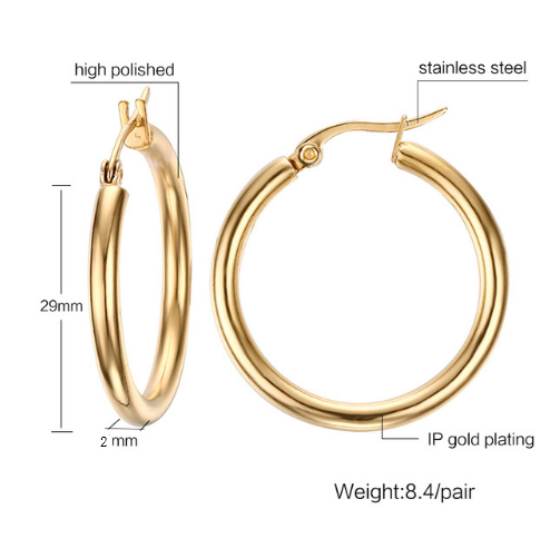 Aretes Grandes de Acero Inoxidable Llamativos - Image 4