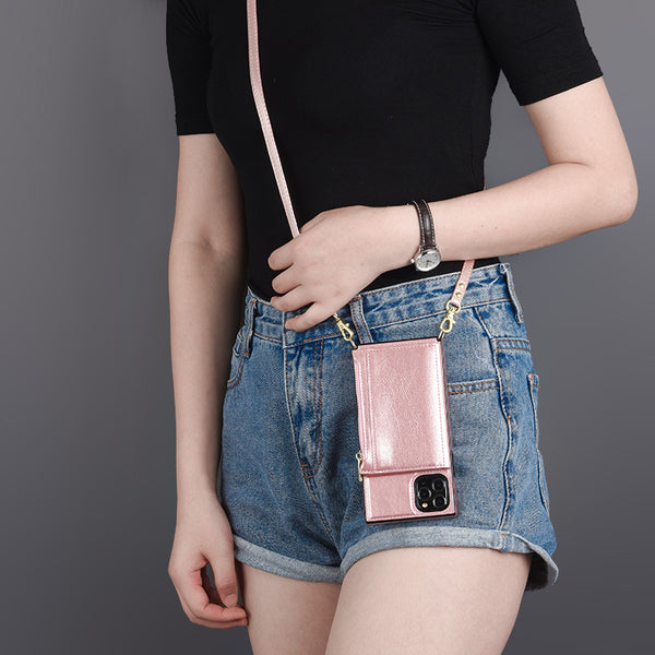 Cartera Cruzada Multifuncional con Compartimentos para Monedas, Tarjetas y Teléfono