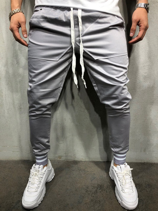 Pantalones Casuales de Algodón con Diseño Spliced para Hombre - Image 3
