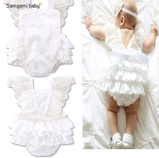Mono Blanco de Encaje para Bebé - Jumpsuit Elegante de Verano - Image 9
