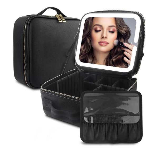 Maletín de Maquillaje Profesional con Espejo LED y Gran Capacidad de Almacenamiento