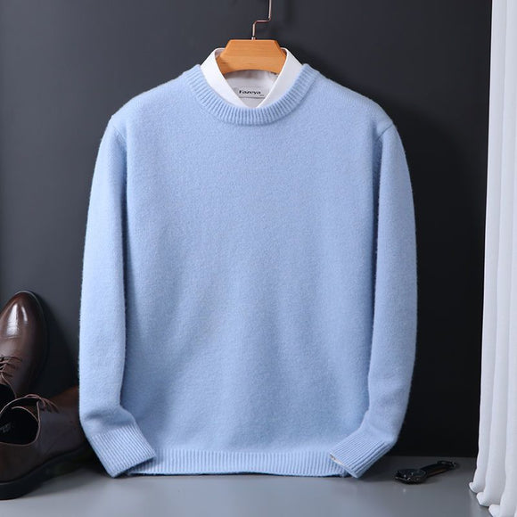 Suéter Holgado para Hombre Cuello Redondo Tejido Base Oversized