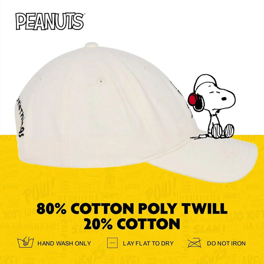 Gorra “Dad Hat” Snoopy de Concept One – Peanuts, 100% algodón, talla única, visera curva - Tekeno