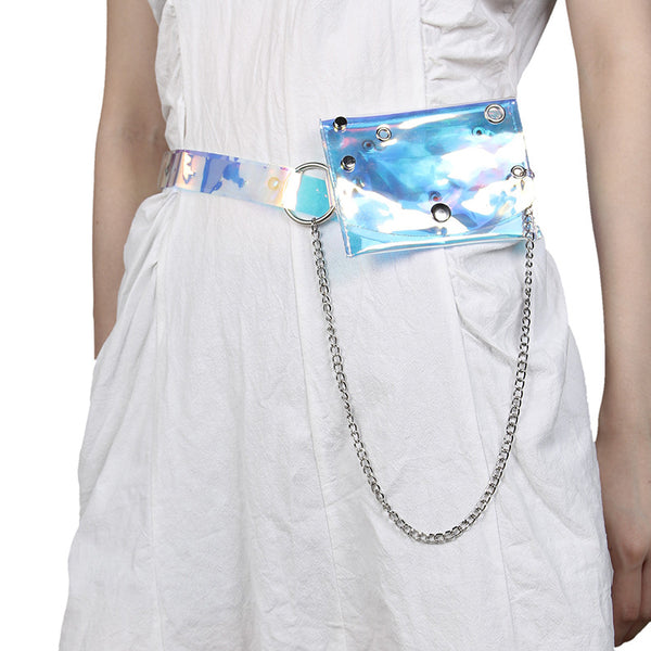 Bolsa Transparente de Cintura con Cadena para Mujer - Mini Crossbody