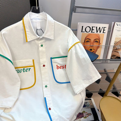 Camisa Suelta con Bolsillos de Contraste para Hombre y Mujer - Image 2
