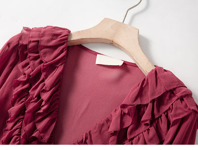Camisa de Seda Escote V para Industria Pesada con Detalles en Madera - Image 10