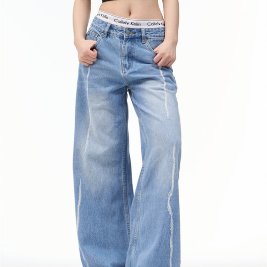 Pantalones Retro Americanos Anchos Personalizados para Mujer - Image 12