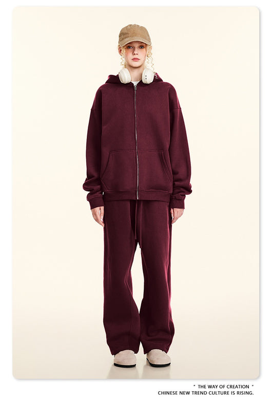 Sudadera con Capucha Polar de Colores Sólidos Holgada y Cómoda para Deportes - Image 24