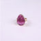 Anel de Cristal de Pedra Natural Ágata com Botão de Rosa Feminino Vintage Rosa Vermelha