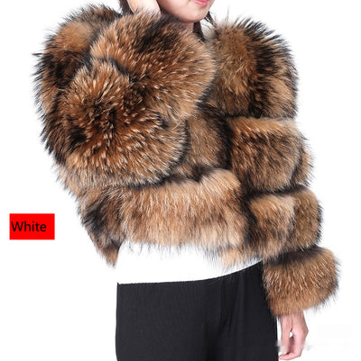 Abrigo de Piel de Mapache Corto para Mujer - Cuero y Fur Premium - Image 13