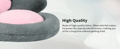 Cojín Nido Redondo para Gatos y Gamers - Asiento Floral Kawaii 19 Pulgadas Gris - Image 17