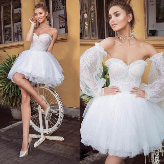 Vestido de Noche Corto con Mangas Globo - Image 6