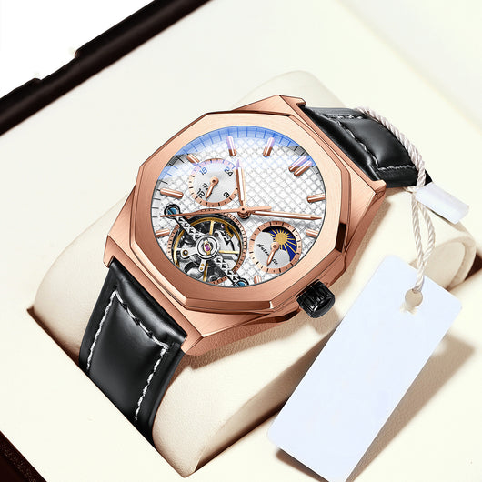 Reloj Mecánico Flywheel Sol Luna Estrellas - Image 5