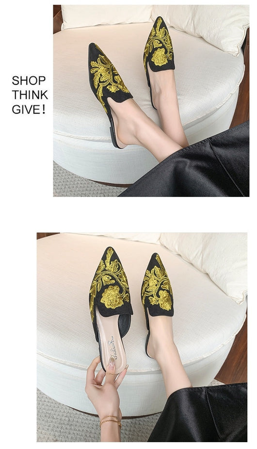 Pantuflas Bordadas Baotou Estilo Nacional para Mujer - Comodidad de Verano - Image 14