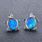 Fashion Plateado filled Azul opal sea turtle pendant necklace for women female Animal wedding ocean beach jewelry gift S