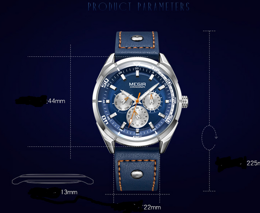 Reloj de Pulsera Hombre Cuarzo Esfera Grande Cuero Semana - Image 3
