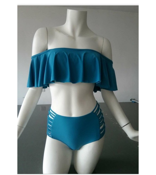 Bikini de Cintura Alta con Un Hombro y Abertura para Mujer - Image 5