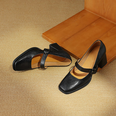Zapatos Mary Jane de Ante de Oveja con Hebilla de Cuero Premium - Image 12