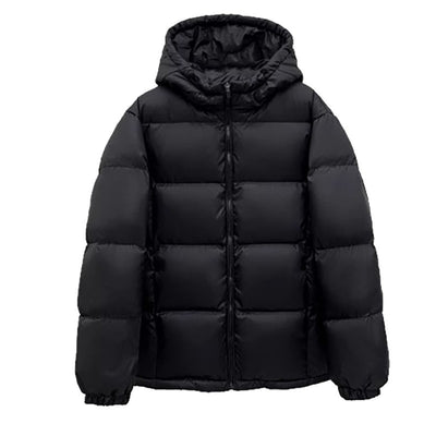 Abrigo Acolchado de Plumón para Mujer con Capucha, Suelto y Cálido - Diseño de Pareja - Image 5