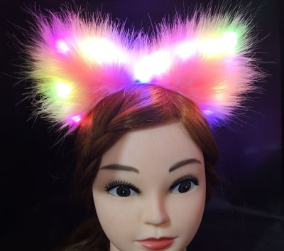 Diadema Orejas de Gato Luminosas con Peluche - Accesorios para Cabello Festivo - Image 6