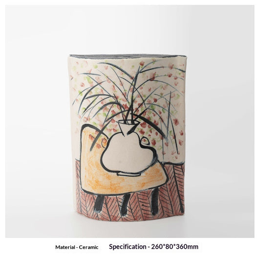 Florero de Cerámica Vintage Wabi-Sabi con Diseño Artesanal Texturizado - Image 38