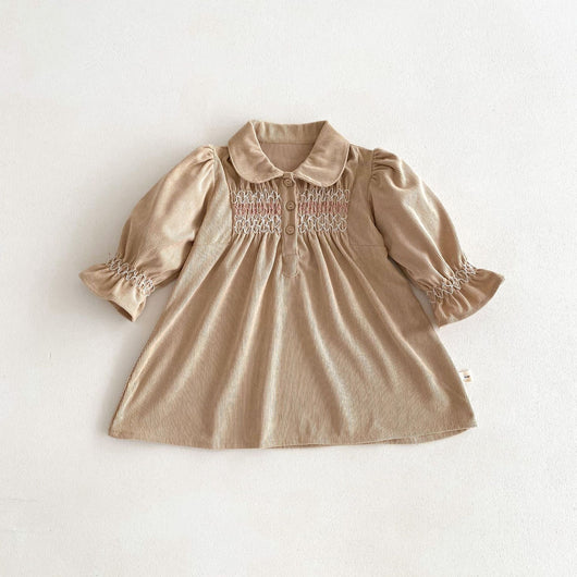 Vestido Enterizo de Pana para Bebé Niña con Diseño Triangular - Image 7
