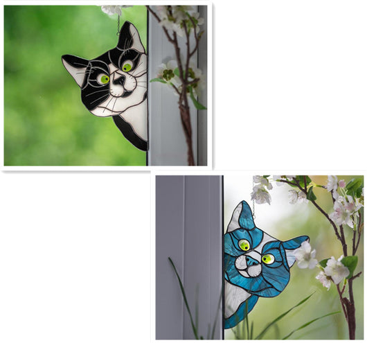Adorno de Gato en Vitral para Ventana - Image 19
