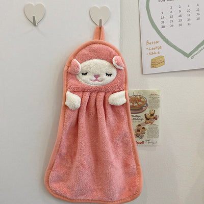 Toallas de Felpa Coral Absorbentes con Colgador para Niños y Baño - Image 2