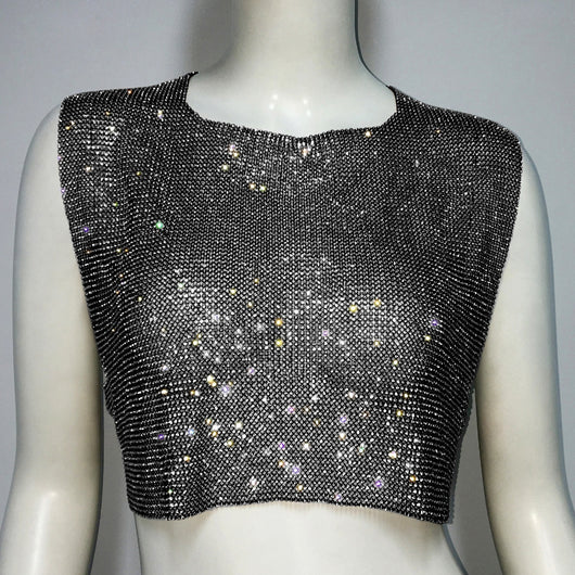 Blusa Elegante sin Mangas con Espalda Descubierta y Detalles de Cristal - Image 5