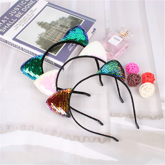 Diadema de Orejas de Gato Lentejuelas - Accesorios para el Cabello Infantiles - Image 2