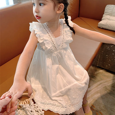 Falda Princesa Blanca con Encaje para Bebé Niña - Diseño Elegante Verano