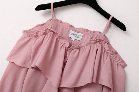 Blusa Hombro Descubierto con Volantes y Tirantes Ajustables - Image 19