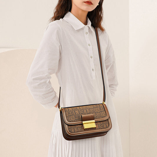 Bolsa Mensajera Retro Tofu de Un Hombro - Versátil y Elegante