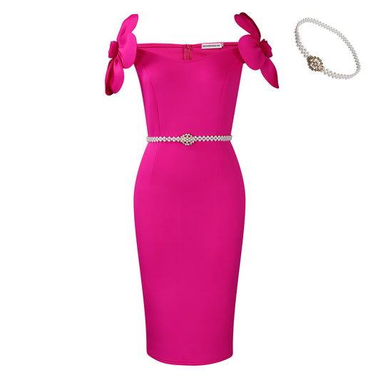 Vestido Elegante con Flores Tridimensionales para Mujer - Image 7