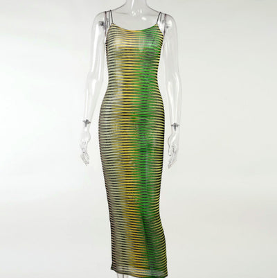 Vestido Ajustado con Rayas de Colores para Mujer - Image 8