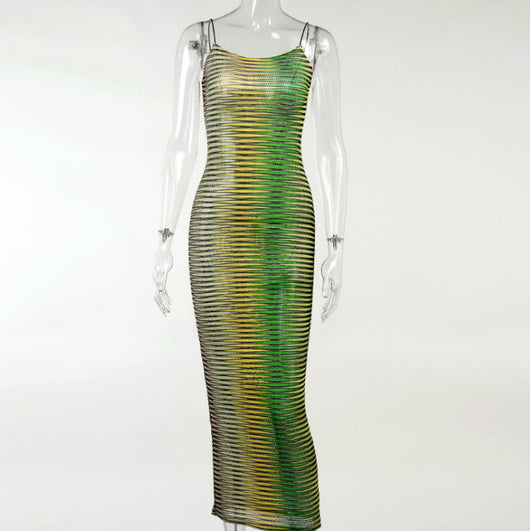 Vestido Ajustado con Rayas de Colores para Mujer - Image 8