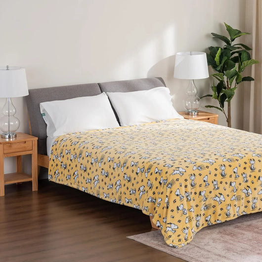 Cobija de felpa Peanuts Velvet Loft Snoopy 140 x 178 cm – Diseño The Flying Ace, oficial y ultra suave - Tekeno