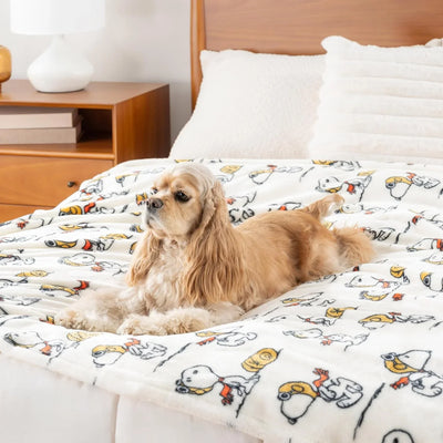 Cobija de felpa Peanuts Velvet Loft Snoopy 140 x 178 cm – Diseño The Flying Ace, oficial y ultra suave - Tekeno